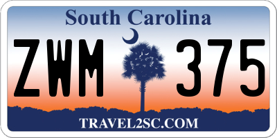 SC license plate ZWM375