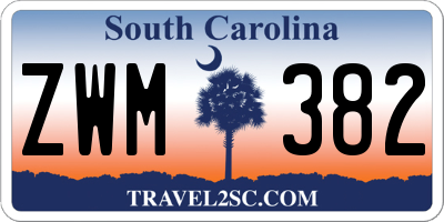 SC license plate ZWM382