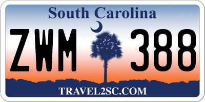 SC license plate ZWM388