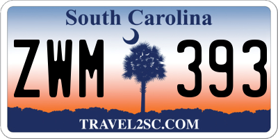 SC license plate ZWM393