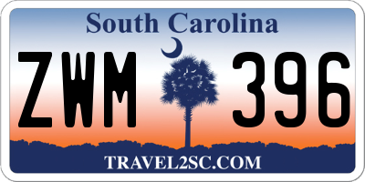 SC license plate ZWM396