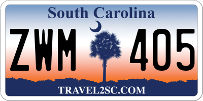 SC license plate ZWM405
