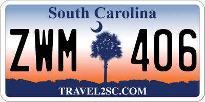 SC license plate ZWM406