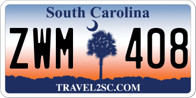 SC license plate ZWM408