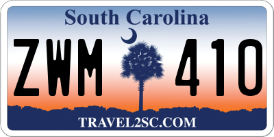 SC license plate ZWM410