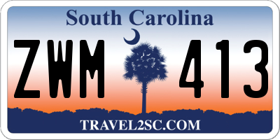 SC license plate ZWM413