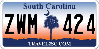 SC license plate ZWM424