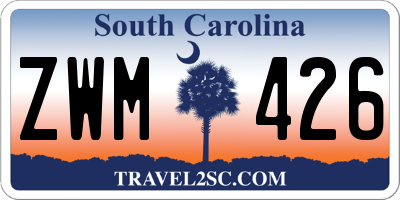 SC license plate ZWM426