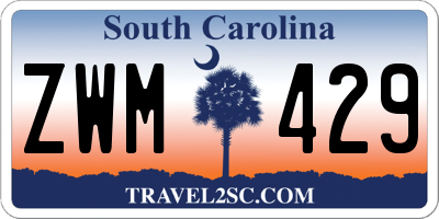 SC license plate ZWM429
