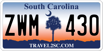 SC license plate ZWM430