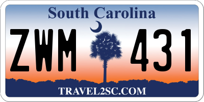 SC license plate ZWM431