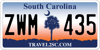 SC license plate ZWM435
