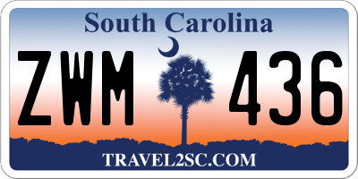 SC license plate ZWM436