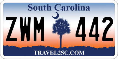 SC license plate ZWM442