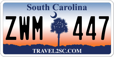 SC license plate ZWM447