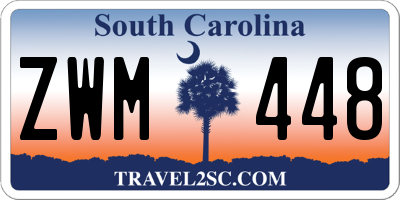 SC license plate ZWM448