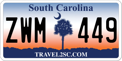 SC license plate ZWM449