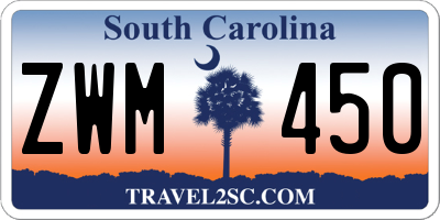 SC license plate ZWM450