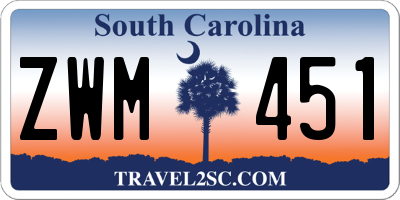 SC license plate ZWM451