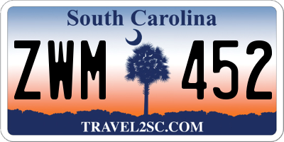 SC license plate ZWM452