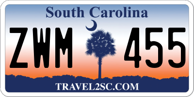 SC license plate ZWM455