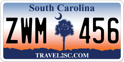 SC license plate ZWM456