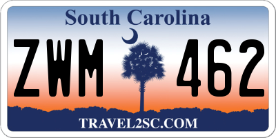 SC license plate ZWM462