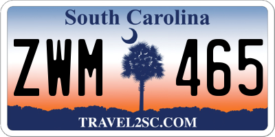 SC license plate ZWM465