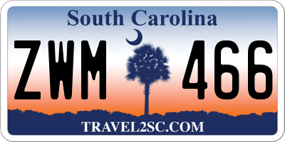 SC license plate ZWM466