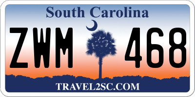 SC license plate ZWM468