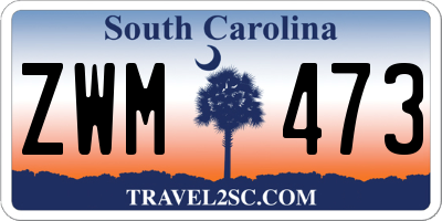 SC license plate ZWM473
