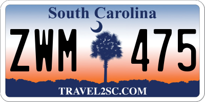 SC license plate ZWM475