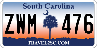 SC license plate ZWM476