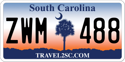 SC license plate ZWM488