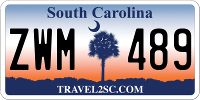 SC license plate ZWM489