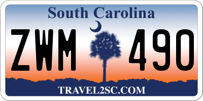 SC license plate ZWM490