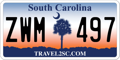SC license plate ZWM497