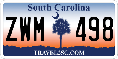 SC license plate ZWM498