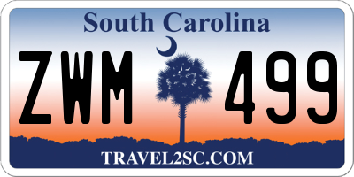SC license plate ZWM499