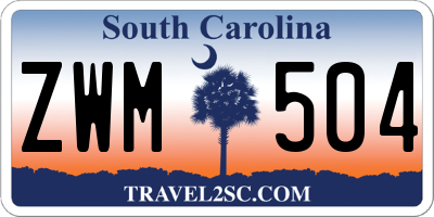 SC license plate ZWM504