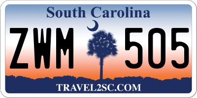 SC license plate ZWM505
