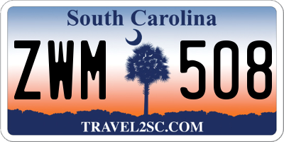 SC license plate ZWM508