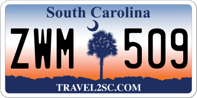 SC license plate ZWM509