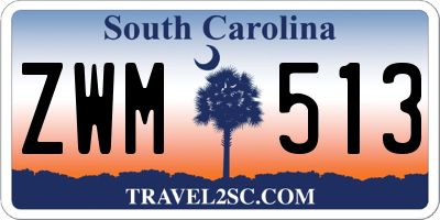 SC license plate ZWM513