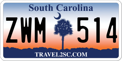 SC license plate ZWM514