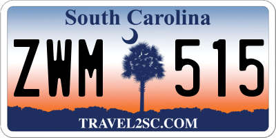 SC license plate ZWM515
