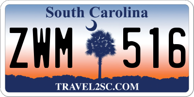 SC license plate ZWM516