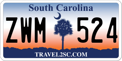 SC license plate ZWM524