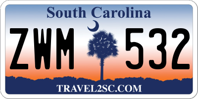 SC license plate ZWM532