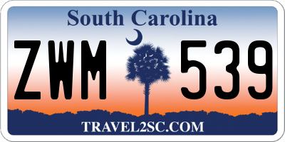 SC license plate ZWM539